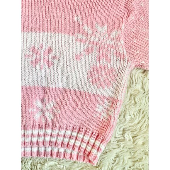 90’s Pink Snowflake Sweater 24 Months Christmas Holiday - Picture 3 of 8